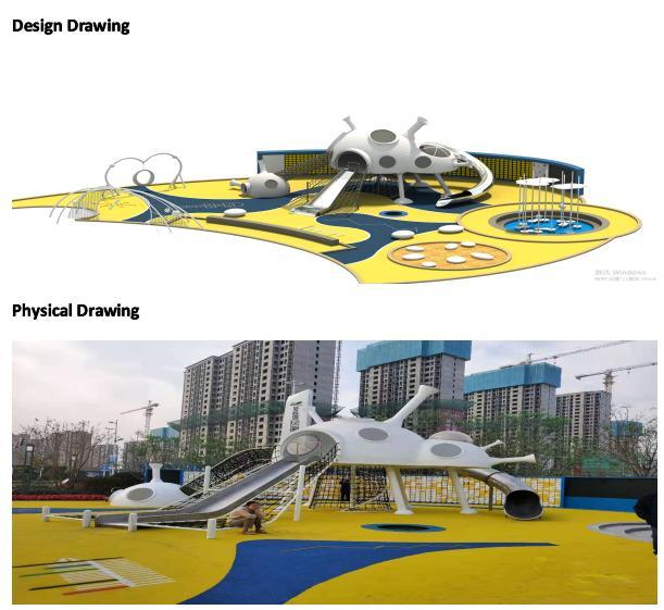 Large Outdoor Playground Plastic Slide for Children From Beijing Funmax