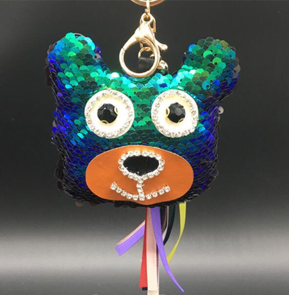 New Arrival Shining and Blinking Plush Sequins Keychain