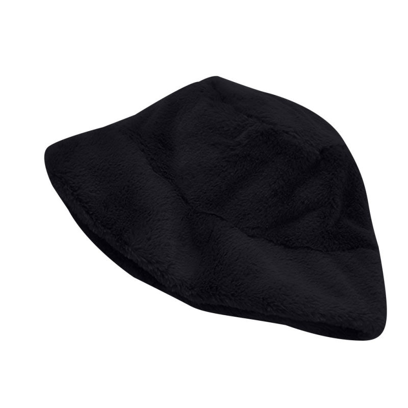 Wholesale Wide Brim Artificial Fur Lady Bucket Hat for Winter