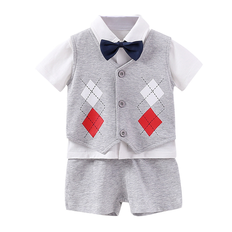 Formal Baby Boy Cotton Clothing Sets Gentlemen Style 100% Cotton