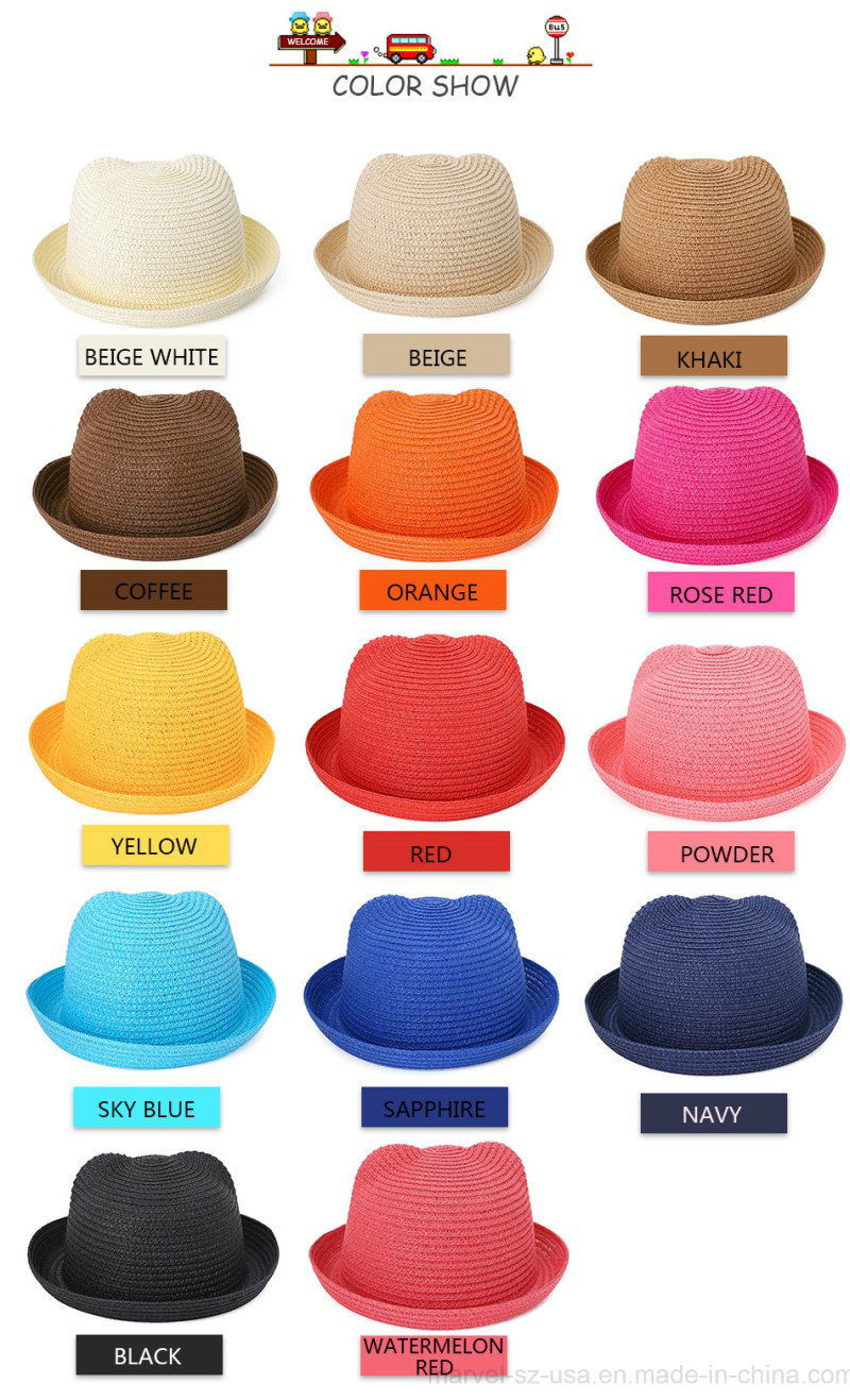 Fashion Ears Straw Hats Baby Hats for Boys and Girls Cap