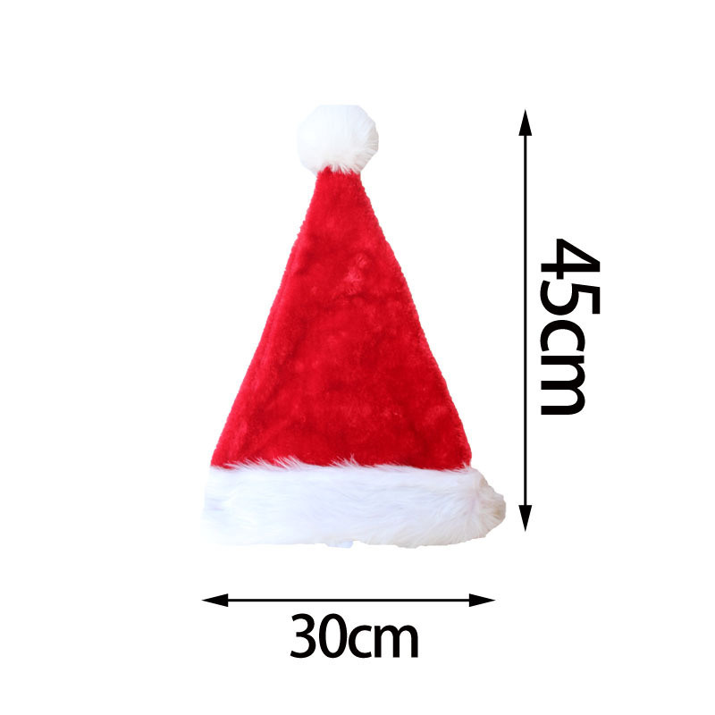 Adult's Santa Hat, Velvet Christmas Hat with Plush Trim &and Comfort Liner Kids Red Christmas Hat