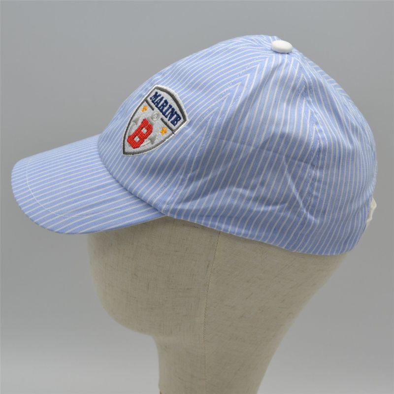 Wholesale 100% Cotton Light Blue Unisex Children Kids Summer Baseball Cap Hat for Boys and Girls with Embroidery Letter
