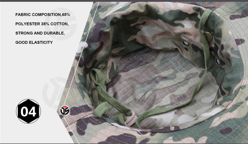 Hot Selling Outdoor Fisherman's Hat Mountaineering Camouflage Military Jungle Fabric Round Bucket Hat