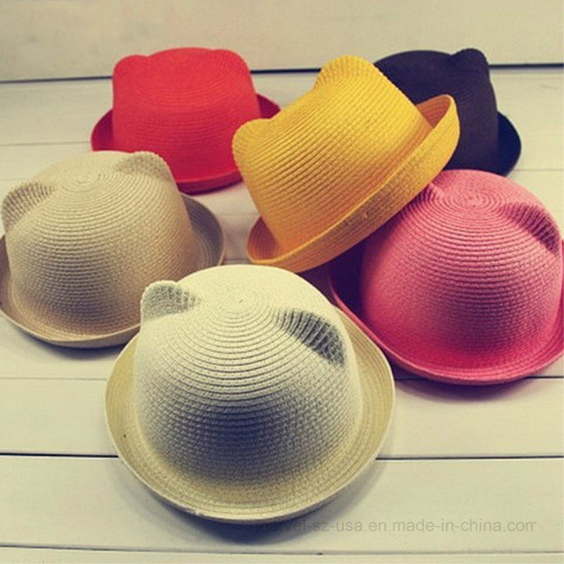 Fashion Ears Straw Hats Baby Hats for Boys and Girls Cap