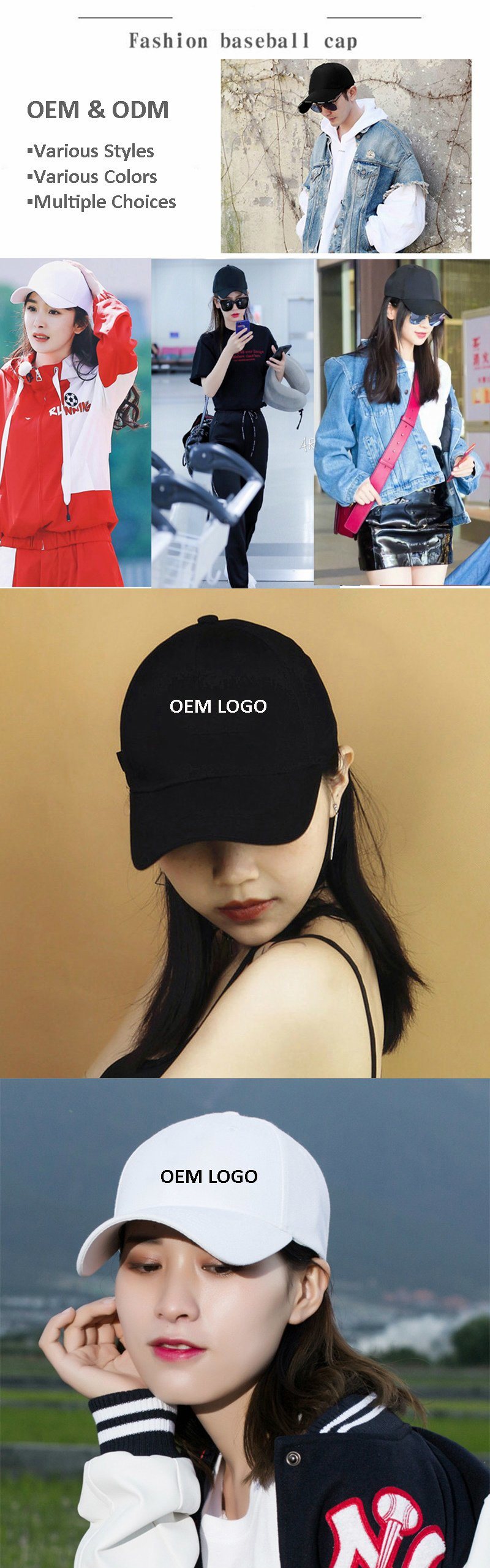 Fashion Custermerized Logo Tie Dye Baseball Cap Hat for Women