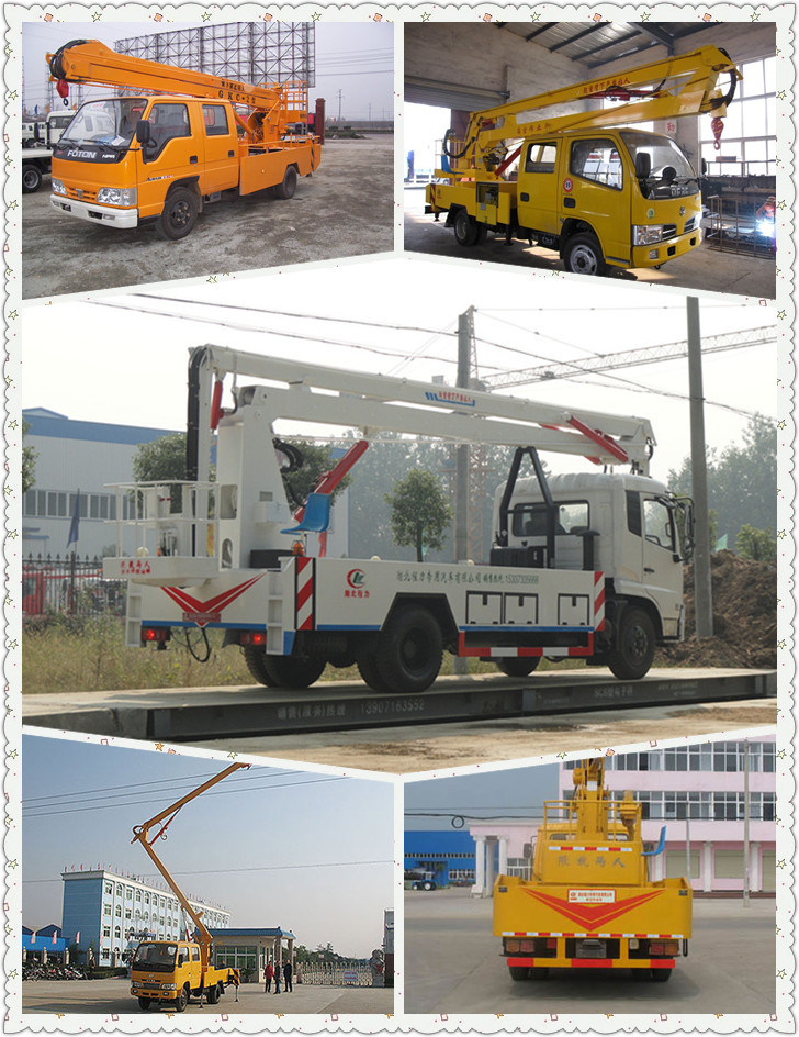 High Altitude 14-16m Aerial Working Truck with Bucket Aerial Lift Truck