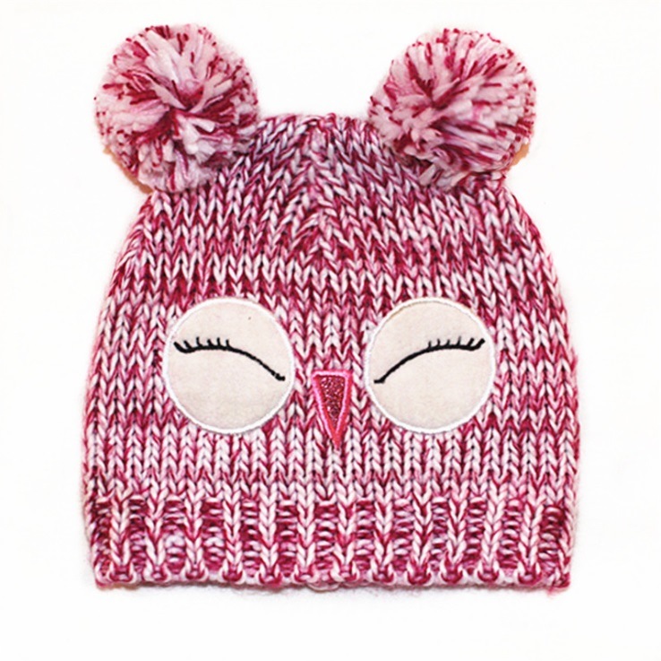 Winter Knitted Owl Pattern Jacquard Hats Beanies Caps for Kids and Children