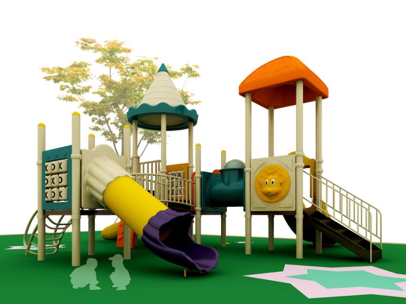 Outdoor Playground Colorful Large Plastic Slide for Children