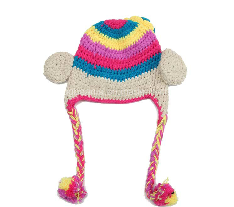 Fashion Cute Kids Crochet Earflap Children Animal Knitted Hat