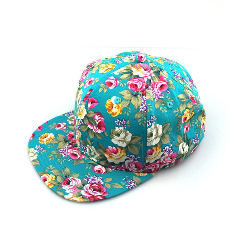 Wholesale Floral Flat Brim Baseball Cap Fancy Snapback Hat Cowboy Hat