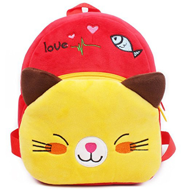 Soft Plush Yellow Cat Plush Backpack for Kids