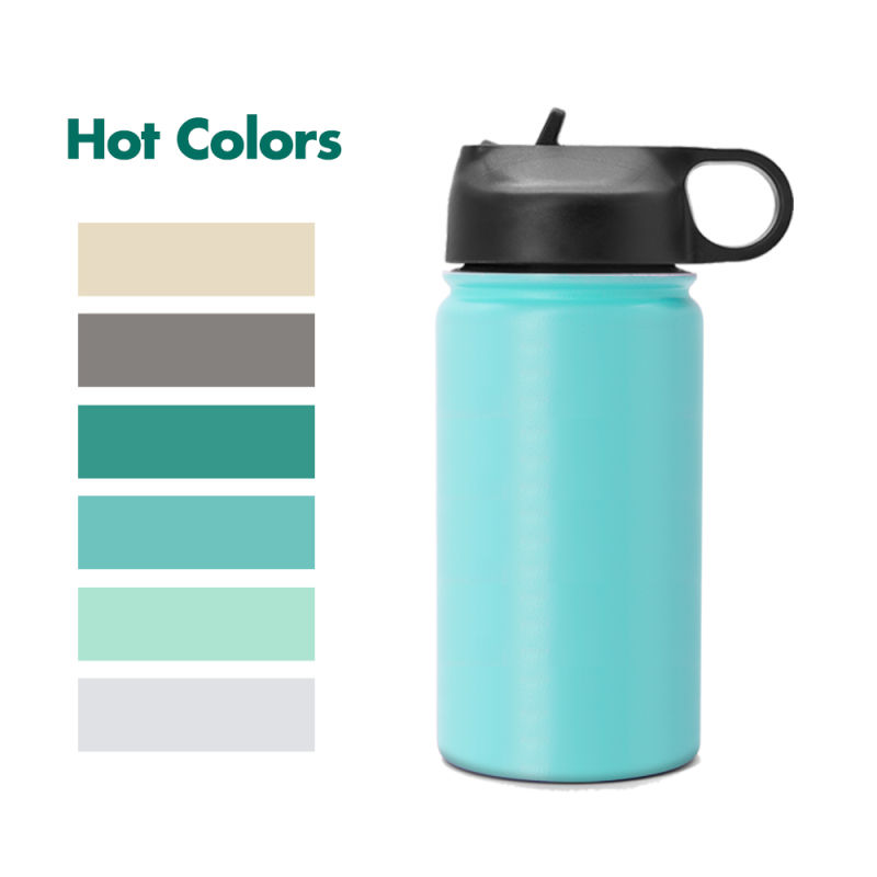 Stainless Steel Wide Mouth Vacuum Insulated Kids Water Bottle Leak Proof Cap