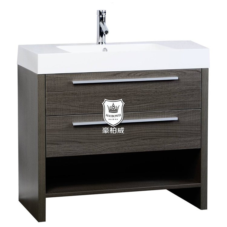 Bathroom Cabinet with Single Sink Vanity Set for Hotels with Artificial Stone Top