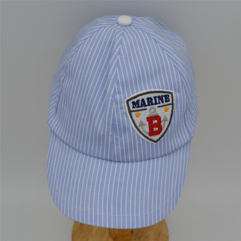 Wholesale 100% Cotton Light Blue Unisex Children Kids Summer Baseball Cap Hat for Boys and Girls with Embroidery Letter