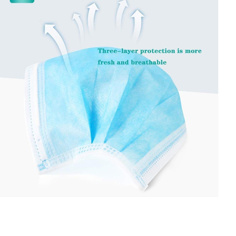 Ordinary Disposable Masks, Three-Layer Non-Woven Fabric, Household Adults Wear Ear-Hook Type Anti-Droplet Ordinary Blue Masks