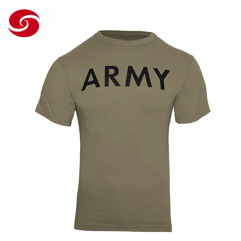Military Army Cotton Army Solid Tshirts Logo Printed T Shirt for Man