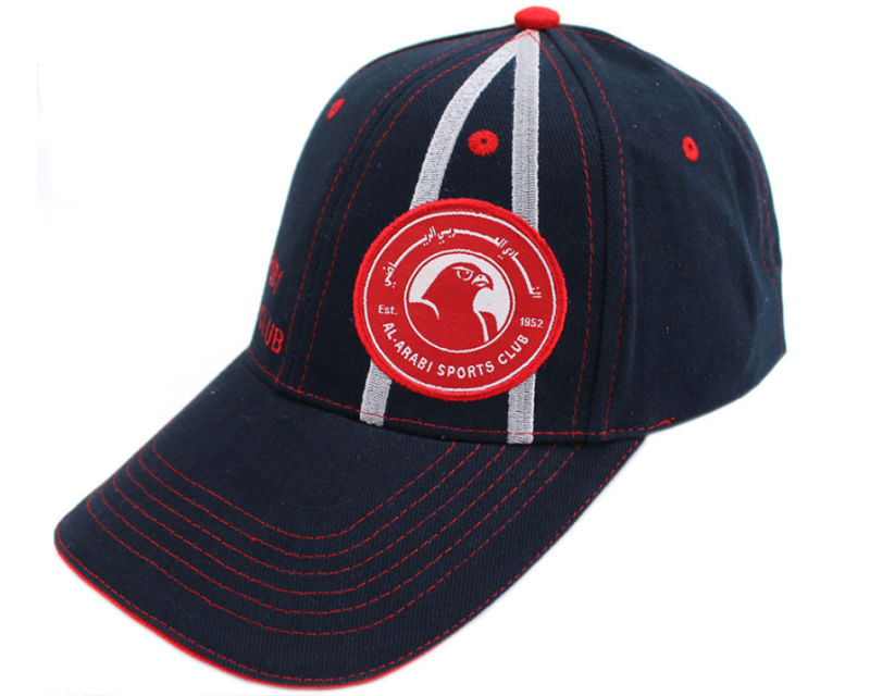 Cotton Red Customize Woven Label Emblem Sewing Patch Cap Hat