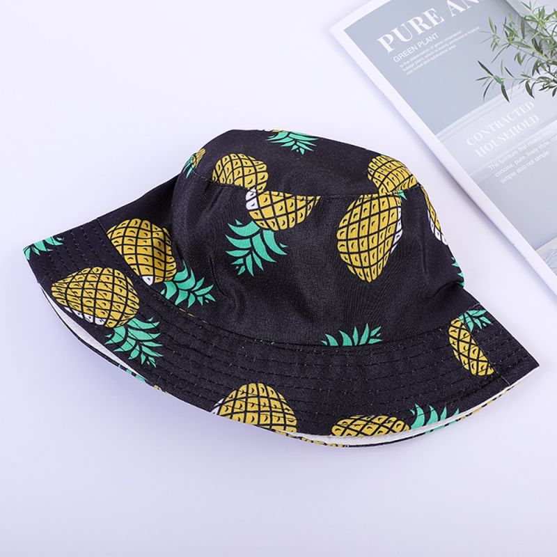 Cotton Fisherman Hat, Multicolor Sun Hat, Fruit Pattern Bucket Hat