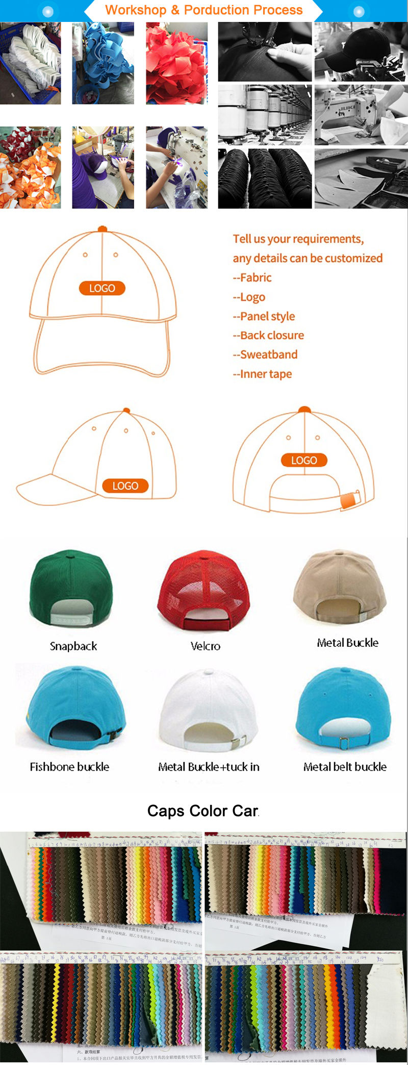 Sport Cotton Baseball Cap with Metal Buckle