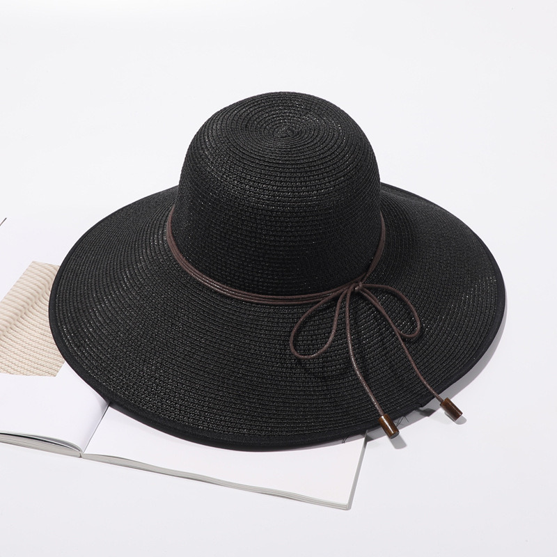 Womens Floppy Straw Hat Wide Brim Foldable Beach Cap Sun Hat for Women Upf 50+