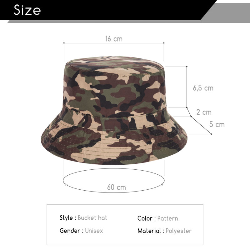 Unisex Bucket Hat Double-Side-Wear Reversible Fisherman Hat Chapeau Cap Cotton Black White Print Foldable Women