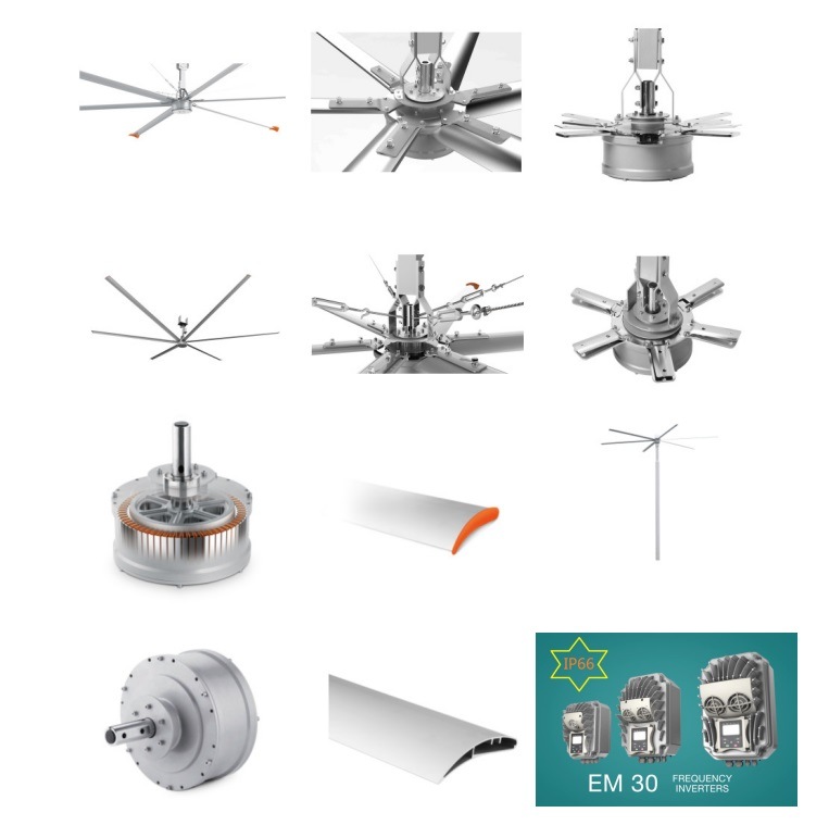 Large Ceiling Fan with Large Air Volume and Low Noise Suitable for Outdoor Place