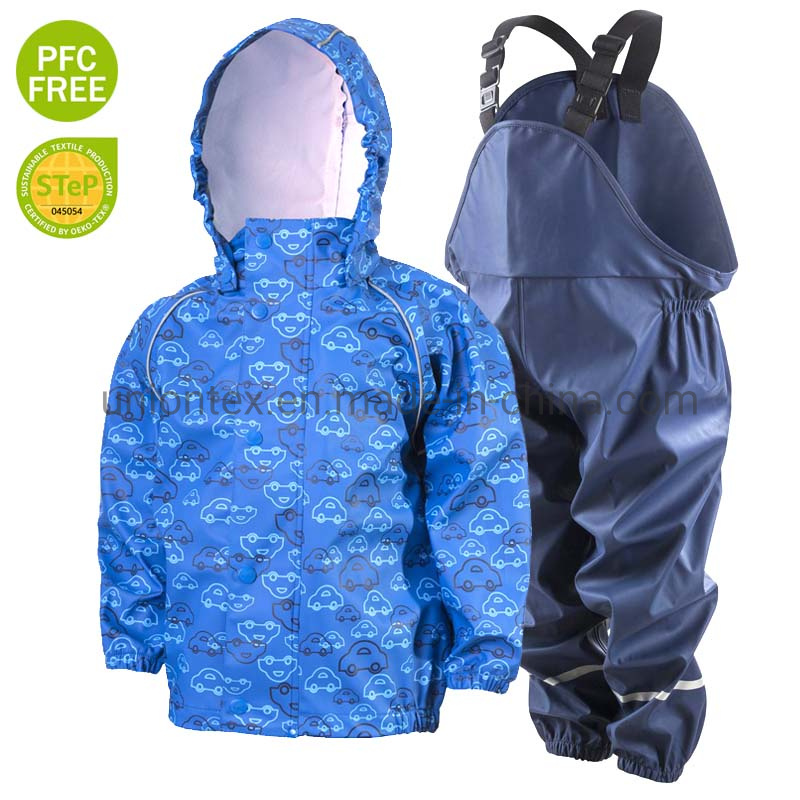 Children Waterproof PU Rainwear Kids Welded PU Raincoat