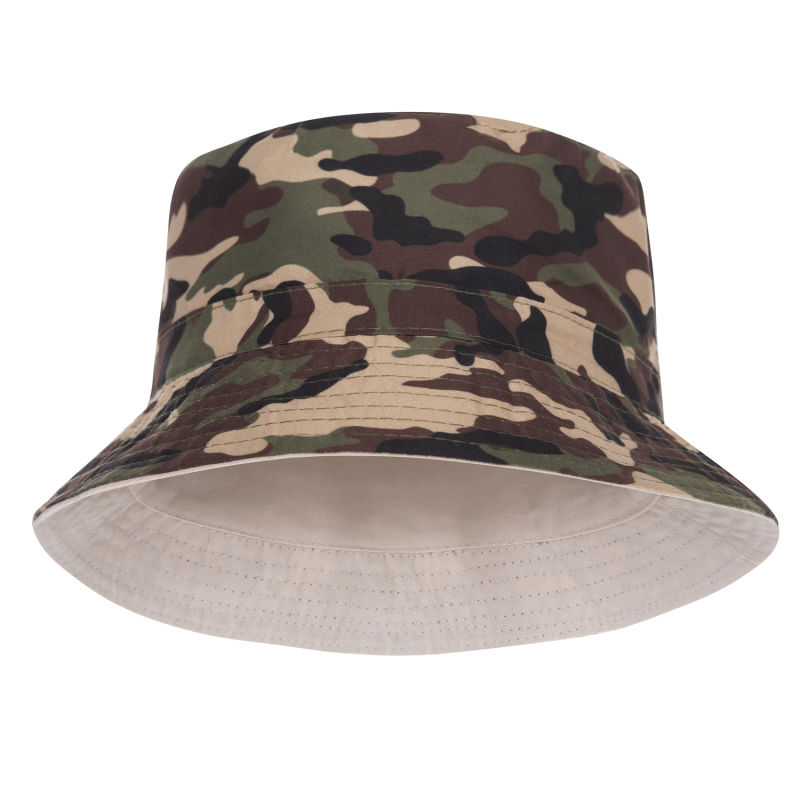 Unisex Bucket Hat Double-Side-Wear Reversible Fisherman Hat Chapeau Cap Cotton Black White Print Foldable Women