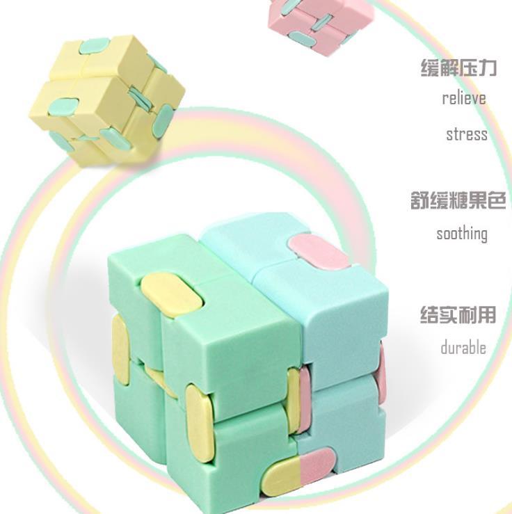 Sensory Stress Relief Decompression Fidget Finger Toys, Sensory Tool Pink Magic Cube for Kids and Adults Infinite Cube for Kids Adults