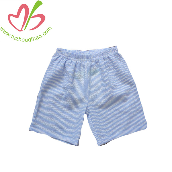 Leisure Seersuker Beach Wear Short Pants for Little Kids
