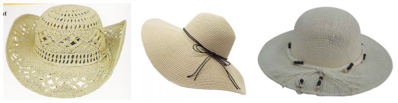 China Manufacture Custom Made Wide Brim Beach Hat Straw Hat Cap with Black Band