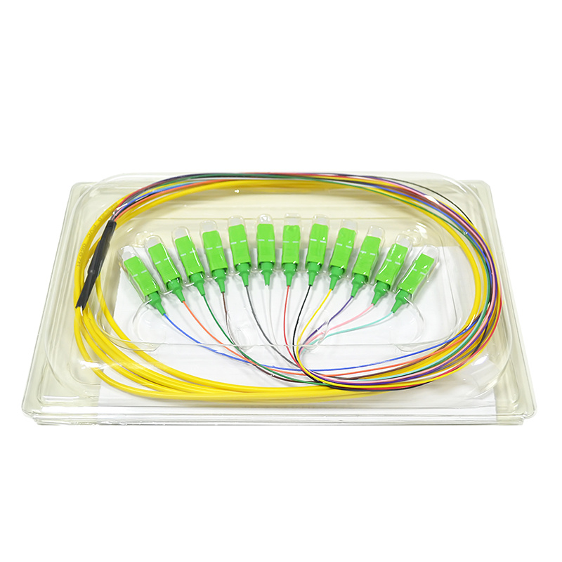Sc 12 Core Fanout Fiber Optic Pigtails Sm Simplex 12 Core Optical Fiber Pigtail /Cord Cable