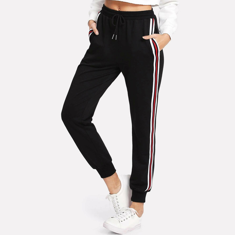 Striped Tape Side Drawstring Hot Sale Joggers for Running