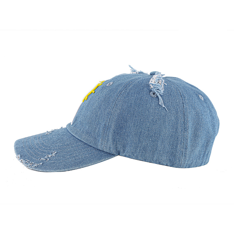 Custom Distressed Dad Hat, Denim Baseball Hat, 6 Panel Dad Hat, Embroidery Logo Hat Cap