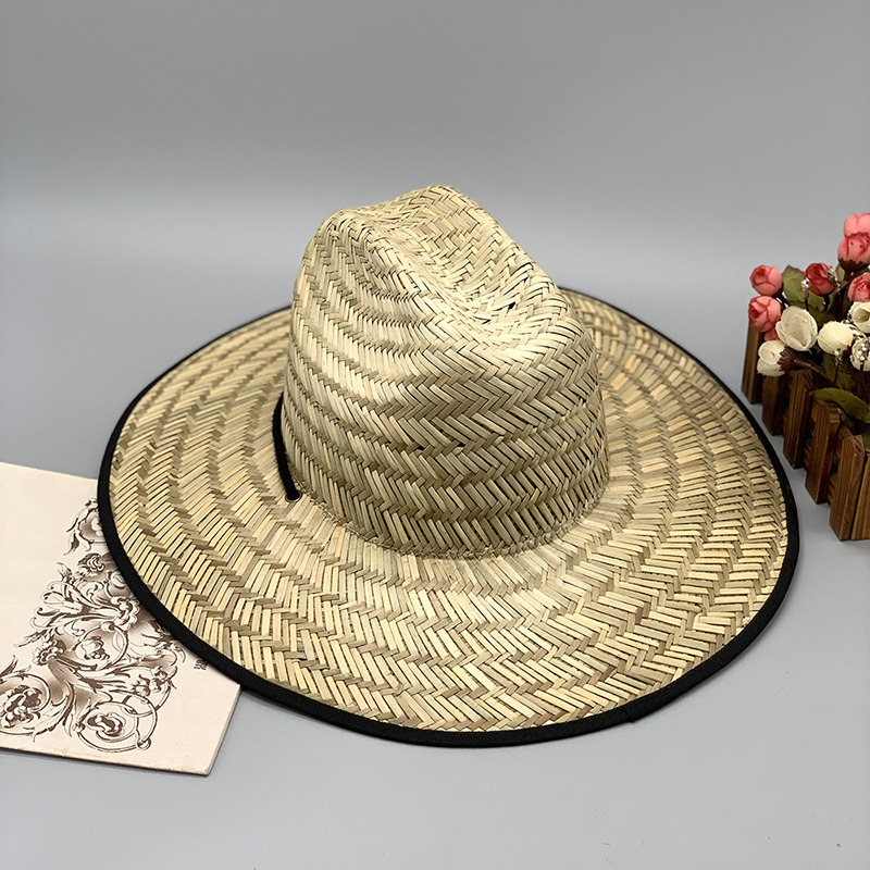 New Straw Hat Sun Hat Hollow Grass Beach Holiday Big Eaves Stick Cloth Straw Hat Foreign Trade Custom Processing Straw Hat