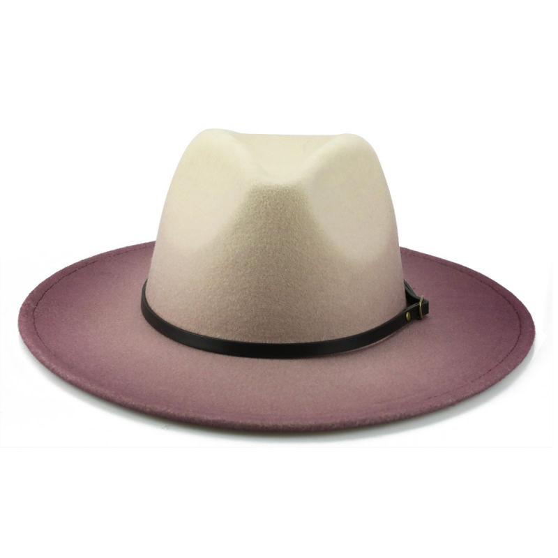 colorful Tie Dye Men Fedora Hats Wide Brim Classic Vintage Belt Buckle Fedora Hat