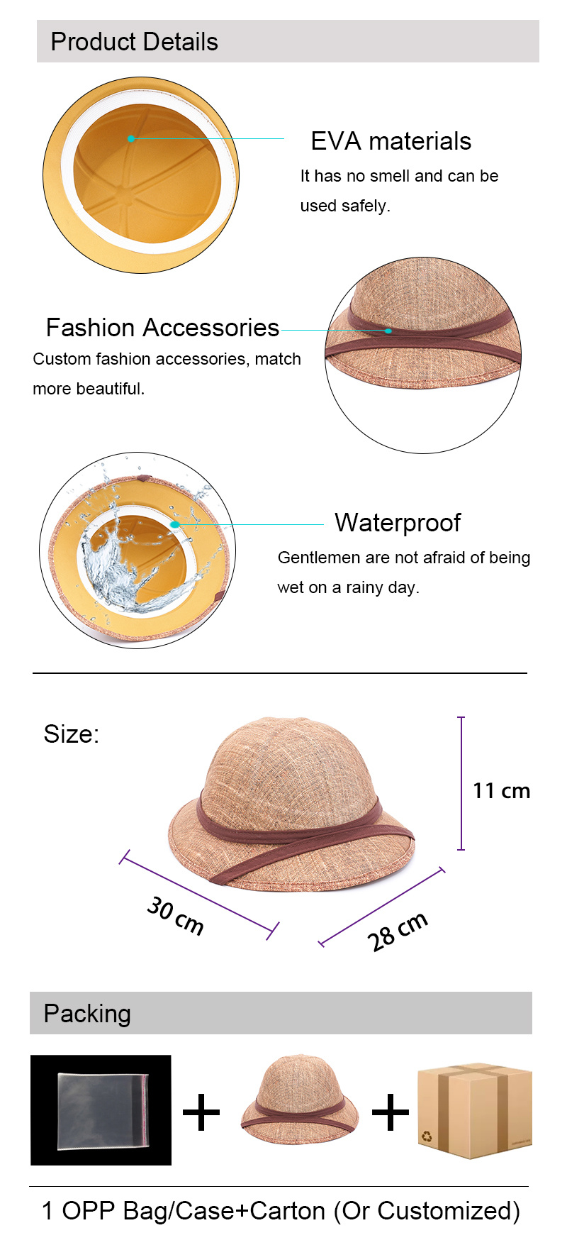 Comhats Ladies Floppy Summer Sun Beach Straw Hat Waterproof Hat