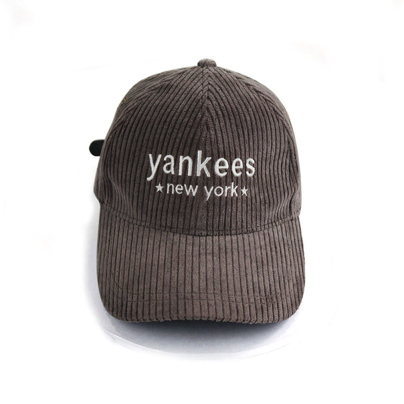 Corduroy Baseball Cap Normal Embroidery Adjustbale Closure Hat