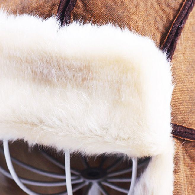 Russian Winter Earflaps Lamb Fur Leather Trooper Hat Australian Shearling Sheepskin Ushanka Trapper Hat