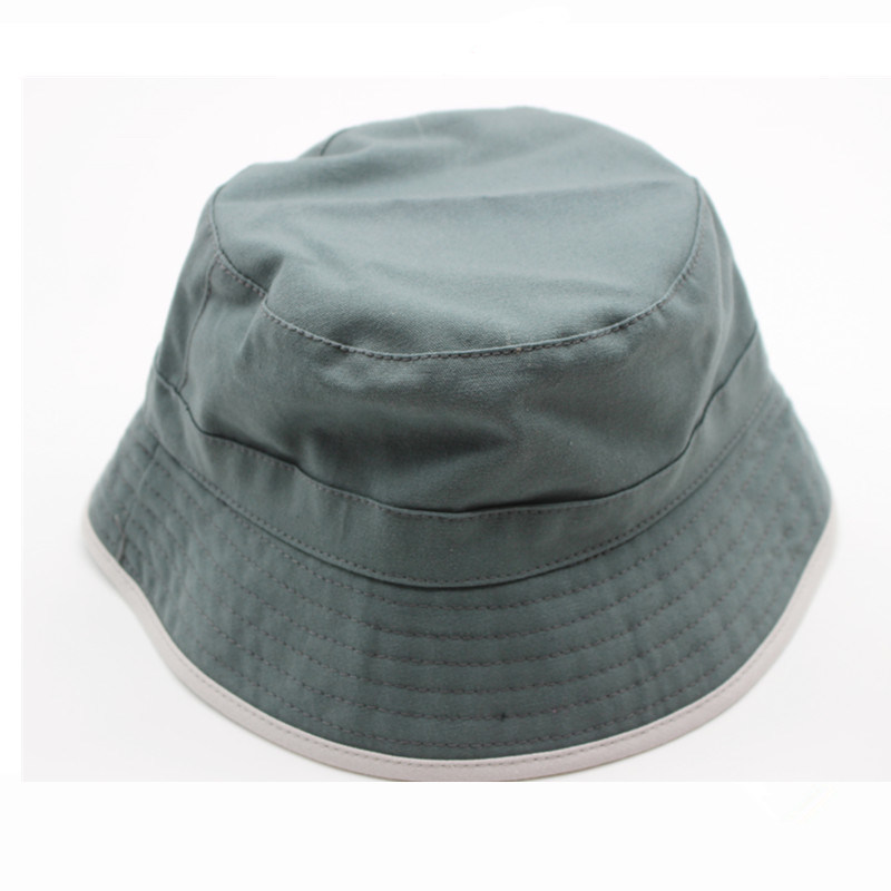 Grey Canvas Fisherman Bucket Cotton Bucket Hat