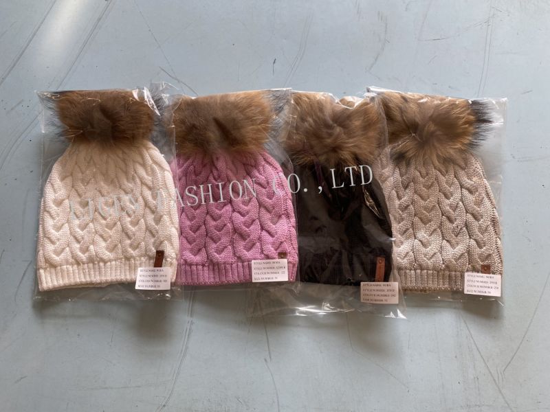 Factory Wholesale Children Knitting Yarn Winter Woven Cable Hats