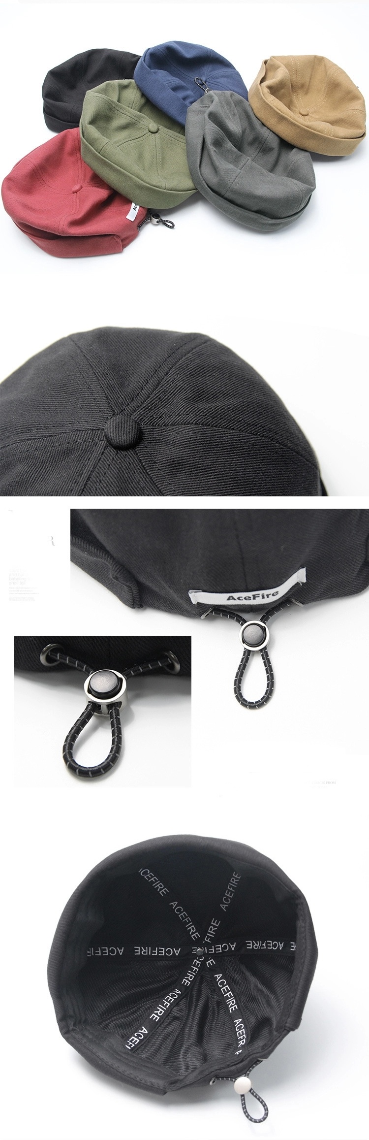 100% Cotton Blank Men Custom Brimless Baseball Cap Hat