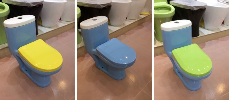One Piece Colorful Ceramic Small Toilets for Children and Kids