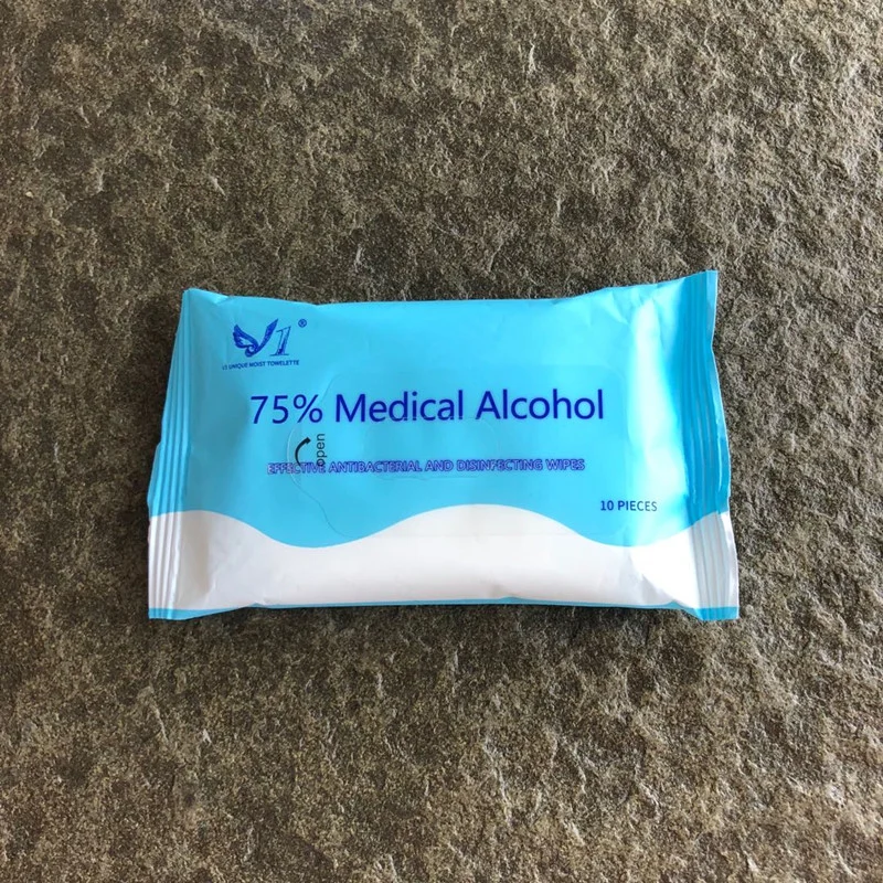 10PCS Alcohol Disinfectant Wipes Cleaning Wipes Wet Wipes Disinfecting Wipes