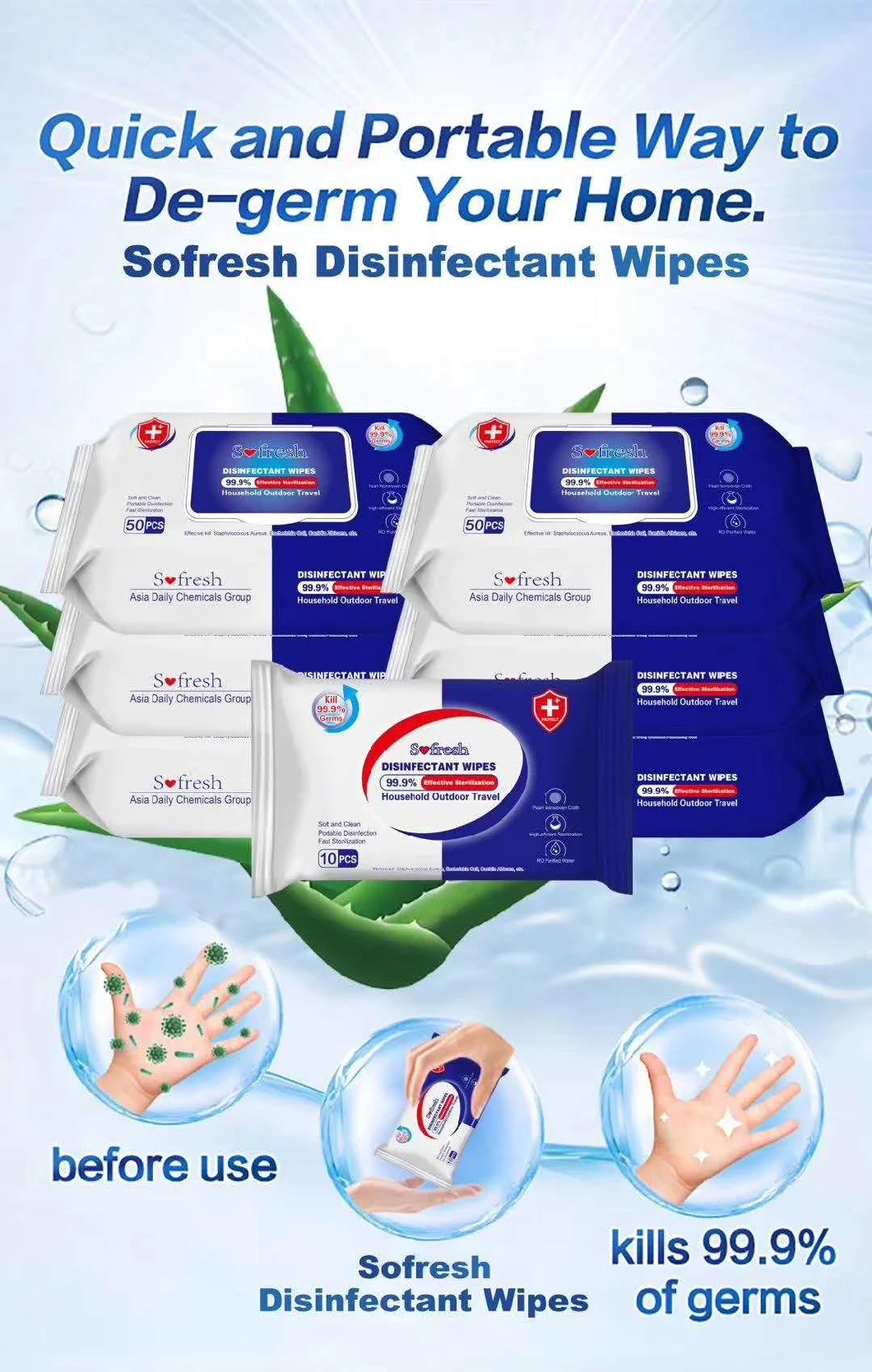 Disinfecting Wet Wipes/Tough Cleaning in a Thick Wet Wipes/Kills Cold & Flu Viruses75% Alcohol Wipes