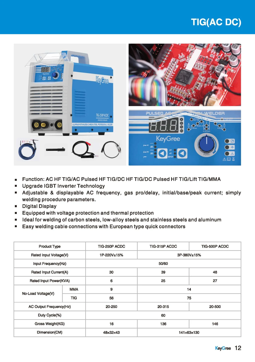 TIG-200pulse AC/DC Aluminum Welding IGBT Argon Arc TIG/MMA Inverter Welding Machine (WSE-200)