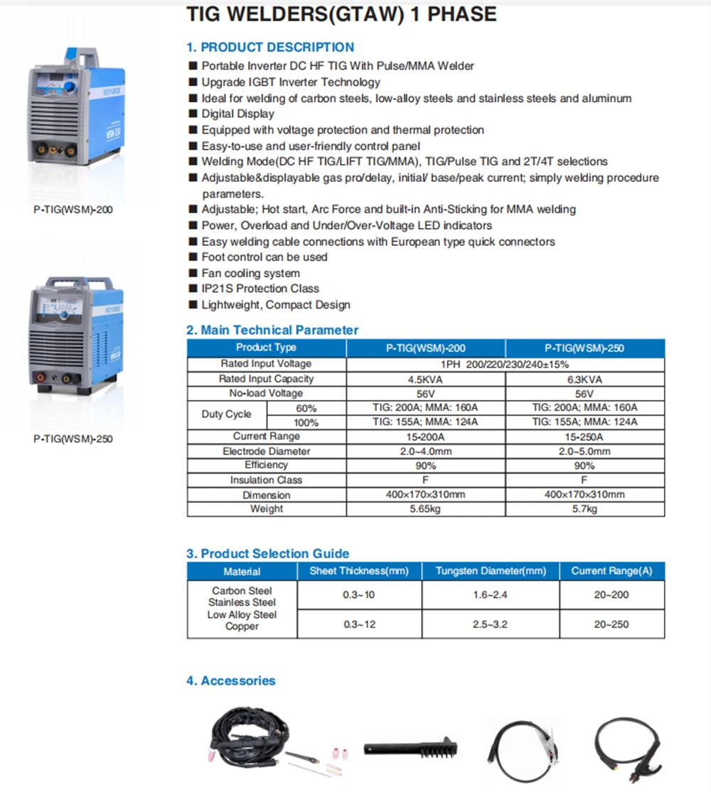 TIG-200 Pulse DC IGBT Inverter Welding Machine (WSM-200)