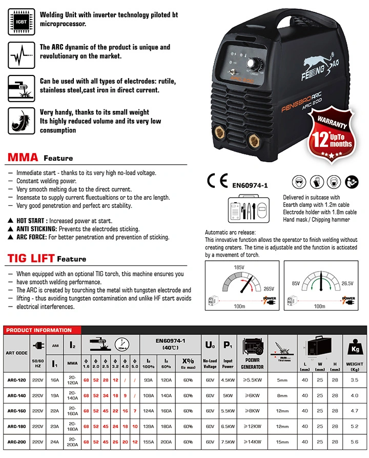 PRO 180AMP Arc MMA Lift TIG Multi-Process Inverter Welding Machine