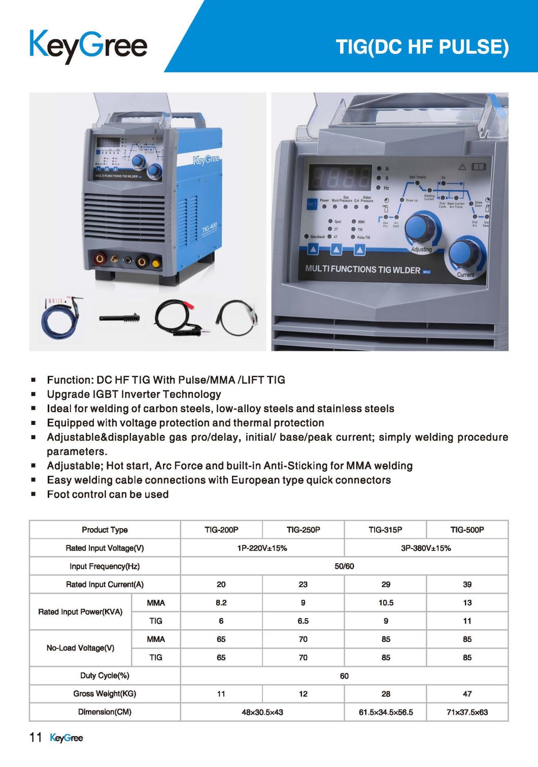 TIG-200 Pulse DC IGBT 1pH 220V Inverter Welding Machine (WSM-200)